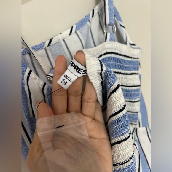 New Express Stripped Linen Dress - Picture 7 of 9